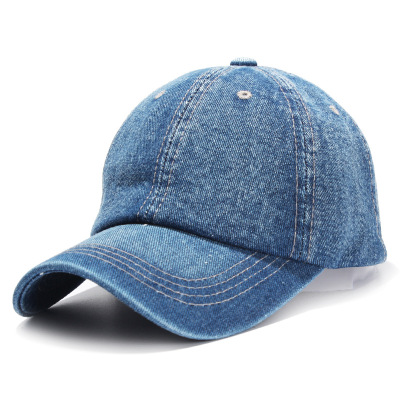 Men Women Summer Baseball Cap Soft Top Denim Hat Wholesale Denim Hats Casual Sun Hat Curved Brim