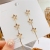 Original Personality flower Korean version of personality temperament Tassel 925 silver needles set zircon Earrings