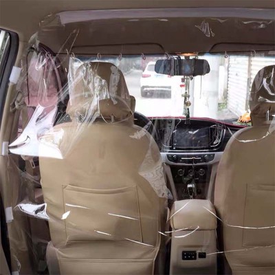 Transparent PVC isolation film, Front and rear didi Taxi Self-adhesive type Partition curtain anti-droplet isolation curtain