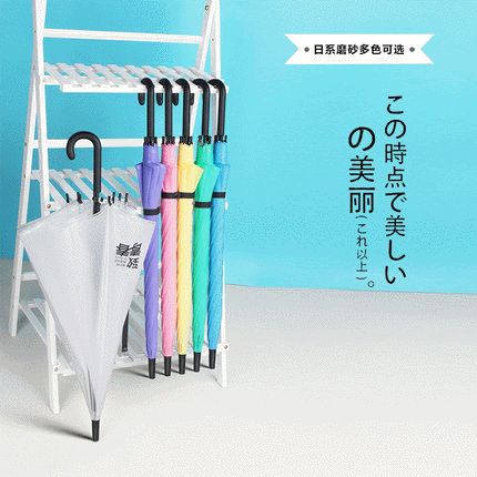 批发透明雨伞加厚手柄POE材质白色伞 舞蹈画画可用广告伞