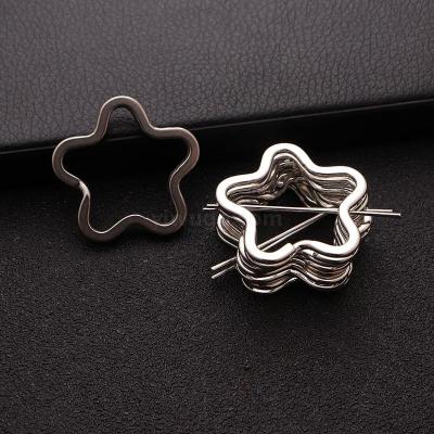Manufacturers supply iron ring shaped keychain shaped flower star flat ring stainless steel accessories custom