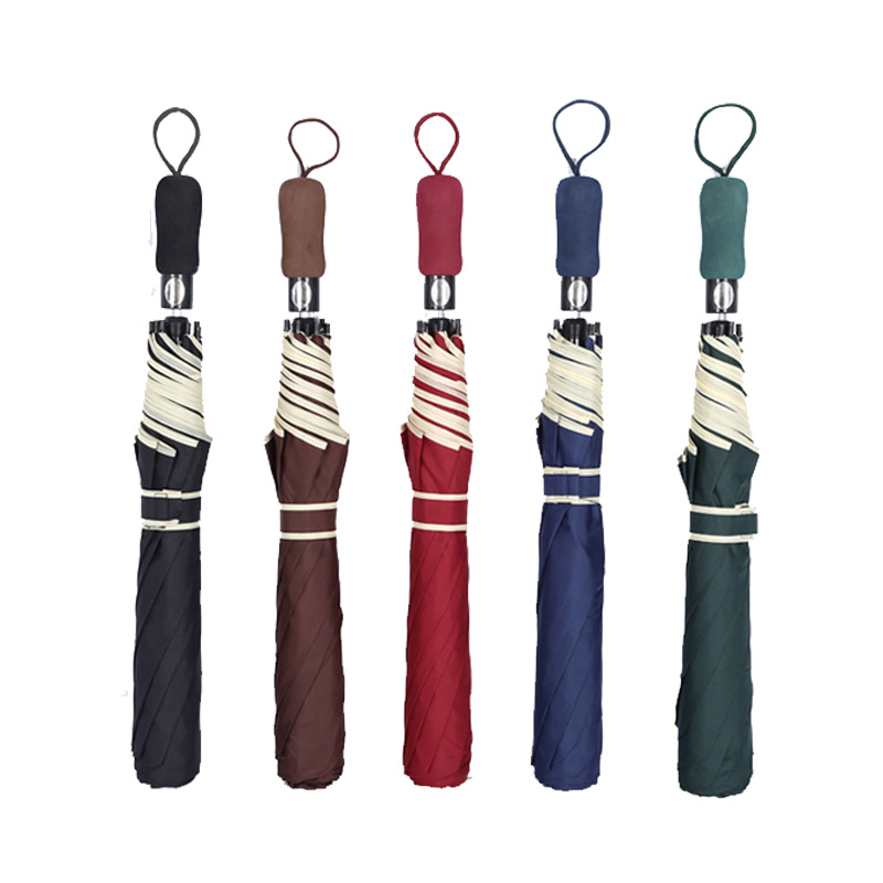 超大号27寸包边二折高尔夫伞自动伞折叠雨伞可定制logo广告伞外贸