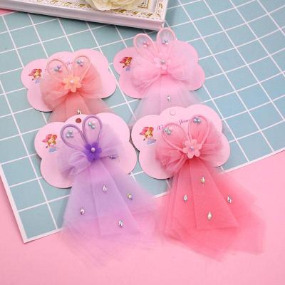 Streamer Hair Accessory Girls Korean Princess Lace Bow Long Streamer Barrettes Lady Ornament