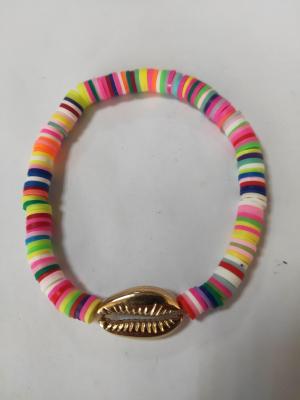 Earring in chain bracelet with coloured ceramicite