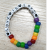 Rainbow beads string letter bracelet