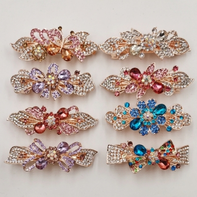 Korean Texture Alloy Headwear Crystal Barrettes Internet Celebrity Popular Ornament