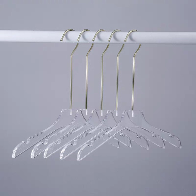 New Transparent Acrylic Coat Hanger Adult Solid Crystal Non-Slip Hotel Clothes Hanger Hanger Customization
