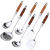 304 Stainless Steel European-Style Rosewood Spatula with a Wooden Handle Spatula Soup Spoon Six-Piece Cooking Kitchenware Wholesale