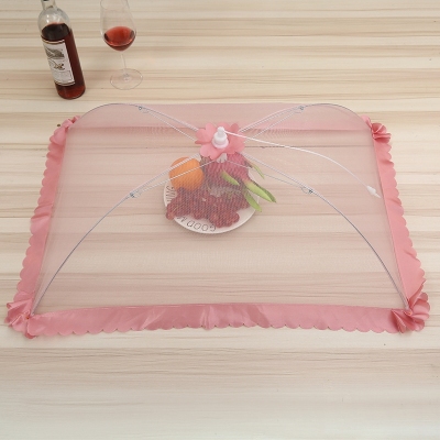 T11-8042 Popular Rectangular Steel Wire Rice Vegetable Cover Cover Anti Fly Vegetable Cover Foldable Dust Cover for Leftovers