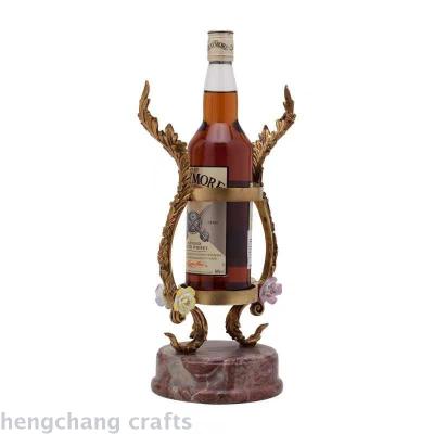 Ceramic with Copper Marble with Copper Wine Rack Wine Rack European American New Classical Soft Decoration Wine Cabinet Furnishings