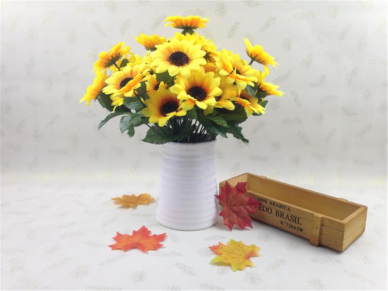 厂家批发 仿真花 绢花假花 7头太阳菊 向阳花太阳花家居客
