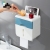 J52-3732 Simple Home Double-Layer Tissue Box Wall-Mounted Storage Box Bathroom Multifunctional Storage Box