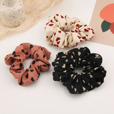 Spring and summer New ins love hair ring girl Hair rope Korean Cloth Art large ring rubber band hair Female
