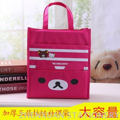 Manufacturers Can Customize A4 Waterproof Oxford Cloth Make-up Bag Creative Cartoon Primary School Boy Folder Handbag Art Bag