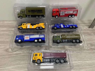 Hot Sale Stall Net Red Warrior Emulational Car Model Alloy Engineering Vehicle Military Vehicle Fire Truck Multiple Multi-Color Mixed