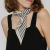 New vintage Insta striped mini scarf professional versatile mini kerchief female Autumn Korean decorative scarf headband