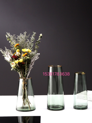 Light Luxury Nordic Glass Vase Transparent Hydroponic Lily Rose Rich Bamboo Flower Vase Flower Arrangement in Living Room and Dining Table Decoration