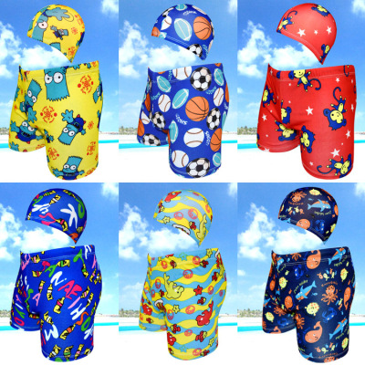 2019 New Children's Swimwear Boys' Cartoon Swimwear cap suit for Chinese children's boxers swimwear wholesale