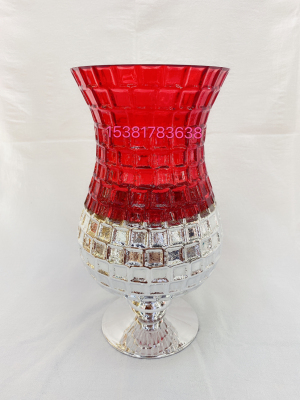 Tall Feet Creative Checkered Glass Vase Crafts