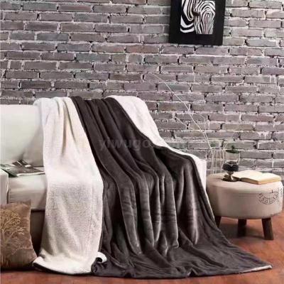 The Pure color Lamb cashmere blanket fall-winter Lamb Cashmere blanket Double plain color Flannel Sofa Quality without worry