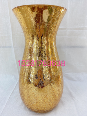 Gold Vase Decoration Electroplated Gold Glass Vase