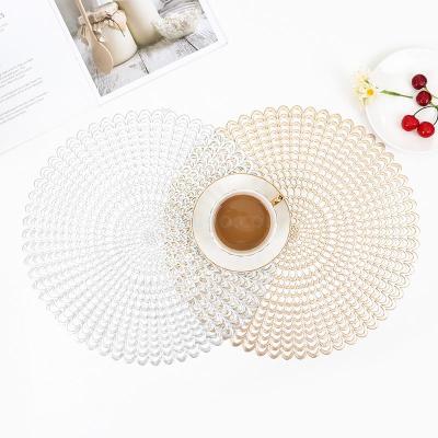 Creative Upscale Hollow PVC Non-Slip Placemat Coaster Restaurant Hotel Slightly Luxury Decoration Meal Plate Cup Mat Heat Proof Mat