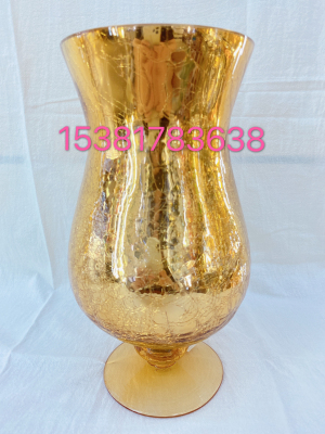 Gold Square Light Candlestick Decorative Flower Vase Home Decoration