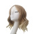 Mid-Length Curly Women's Wig Light Gold Gradient Color Wig Sheath High-Temperature Fiber Long Hair Wig