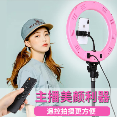 New 32cm ring lamp 12 \"remote control live broadcast lamp web celebrity anchor LED beauty tender skin lamp .