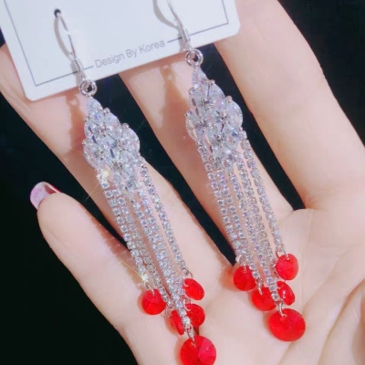 925 Silver Needle, Swarovski Element Crystal Earrings, Face Modification, Temperament Style