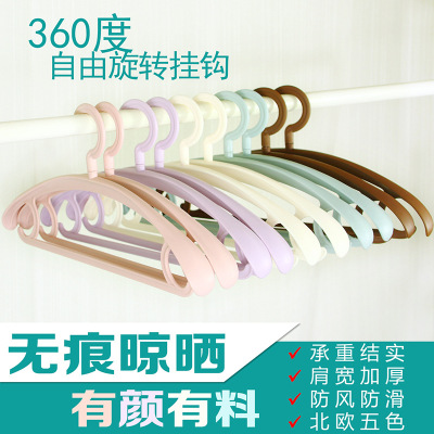 All of them rotated for adult clothes support space saving parallel bars, Wide shoulder non-mark thickening plastic clothes anti-deformation can be rotated for adult clothes support