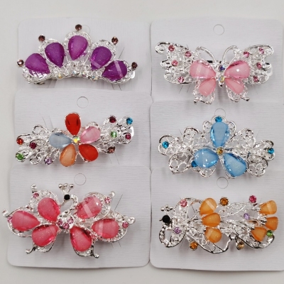 Night Market Hot Supply Jewelry Hairpin Spring Clip Small Horizontal Clip Headdress Hairpin