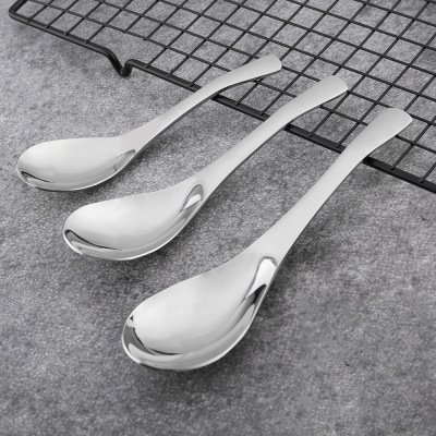 304 Stainless Steel Tableware Deepening round Bottom Spoon Chinese Spoon Stainless Steel Spoon Children Household Hotel Supplies