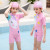 Cartoon children's swimwear girls small and middle sized children's one-piece sunblock quick-dry swimwear manufacturers direct sale