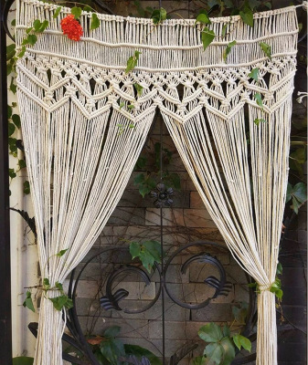 Hot Selling Door Curtain Tapestry Bohemian Style Handmade Cotton Braided Curtain Wedding Supplies Decoration Ms7151