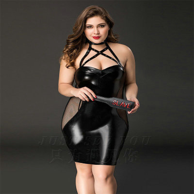 JSY sexy underwear sexy patent leather Clothing Increase fat girl sex aunts onesie wholesale a substitute hair