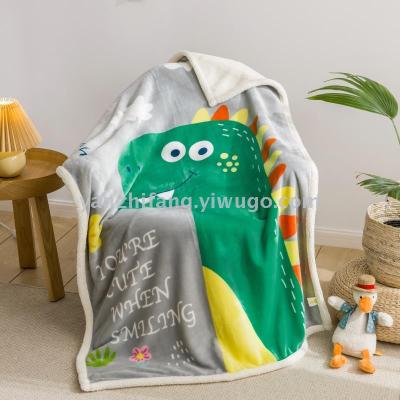 Children lamb wool blanket wholesale office extra thick double flannel small blanket foreign trade lamb wool blanket