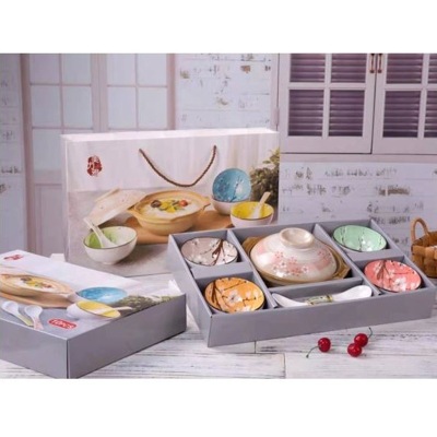 Stall Good Goods More than Japanese Style Bowl Dish Home Kitchen Ceramic Tableware Set Promotional Creative Gifts Japanese Food