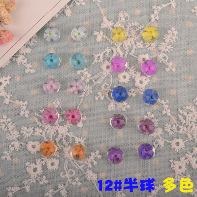 12# Verbena Hybrida Time Stone Beads Semi-Finished Bracelet Earrings Necklace Accessories Real Flower Scenic Spot Stall