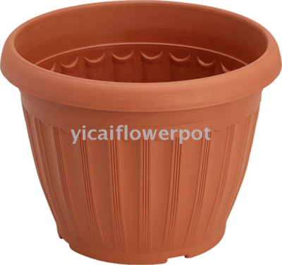 Plastic flowerpots 2000 series (2000-2013) Brown round plastic flowerpots imitation porcelain flowerpots