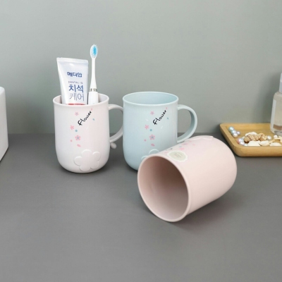 X10-9093 Teeth Brushing Cup Simple Cup with Handle Creative Couple Cup Household Mouthwash Cup Thickened