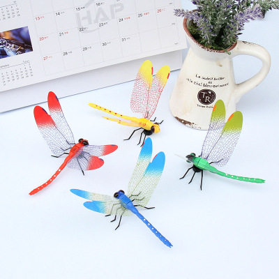 14cm Simulation Dragonfly Refridgerator Magnets Travel Gift Gift Dragonfly Magnetic Stickers Creative Garden Green Plant Decoration Dragonfly