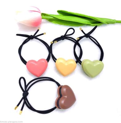 South Korea hot style Macaron with heart heart sandwich hair rope Rubber band women net red hair ring Headpiece