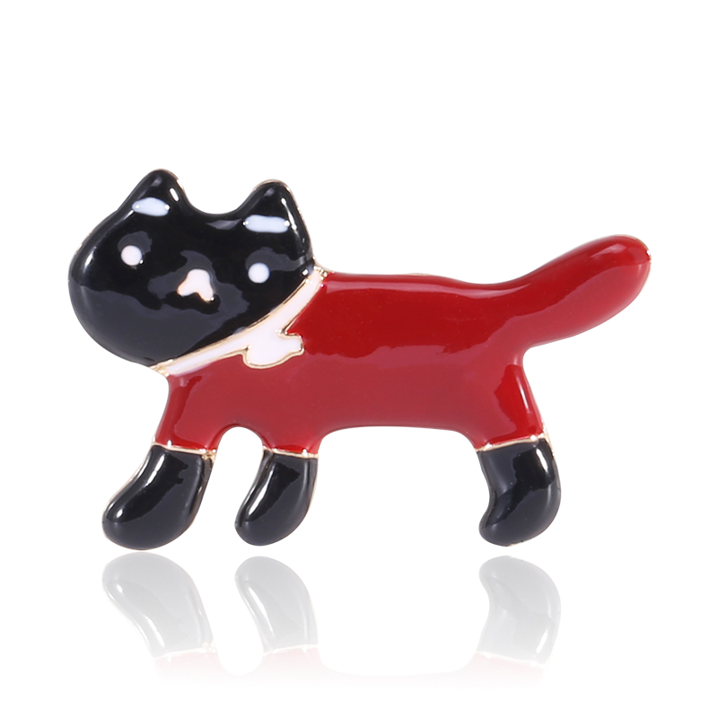 韩版热销可爱动物胸花 合金珐琅滴油猫咪胸针 百搭时尚防走光领针