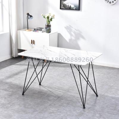 Manufacturers geometric table iron wire table desk designer workbench contracted Nordic creative long table