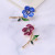 Korean version of the new fashion delicate rhinodrop oil flower brooch versatile temperament high-end clothing accessories spot