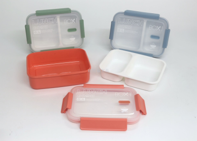Factory Direct Sales Rectangular Plastic Lunch Box Rectangular Compartment Plastic Liner Lunch Box