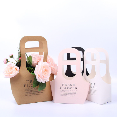 Or as Folding Folding Kraft paper flower box or Korean Style flower basket flower