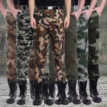 Spring and summer camouflage trousers for men casual pants loose straight tube outdoor pants denim wear resistant dirty labor insurance pants overalls