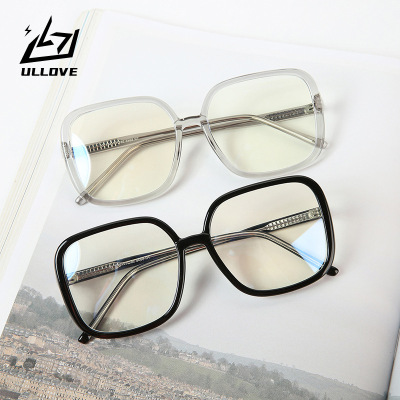 High quality TR90 anti-blue light glasses frame short- memory Glasses Frame Precision retro Square plain face flat Lens